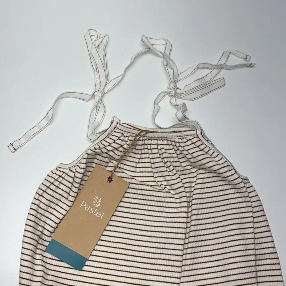 Pastel Tie shoulder knit romper girls kids New